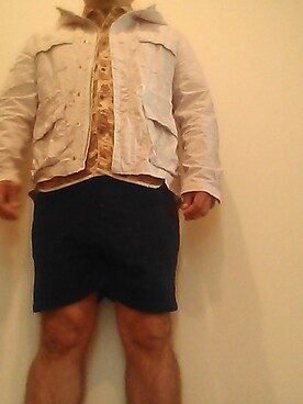 「WEGO（ウィゴー）のWEGO/裏毛ペインターショーツ（その他パンツ、ブルー系）」を使った、GENTさん（メンズ・158cm）の春コーディネート