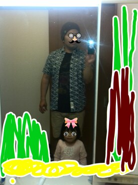 「coen（コーエン）のCOEN×NOMA textile design カットシャツ（シャツ/ブラウス、その他）」を使った、GENTさん（メンズ・158cm）の夏コーディネート