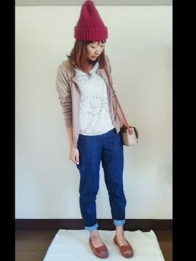 「ISBIT（アイズビット）のアイテム（トップス）」を使った、Shinoさん（レディース・160cm）の秋コーディネート