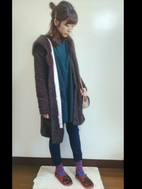 「ISBIT（アイズビット）のアイテム（その他アウター）」を使った、Shinoさん（レディース・160cm）の冬コーディネート