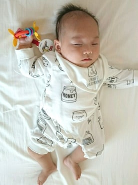 「baby ampersand（ベビーアンパサンド）のアイテム」を使った、Shinoさん（キッズ・70cm）の秋コーディネート