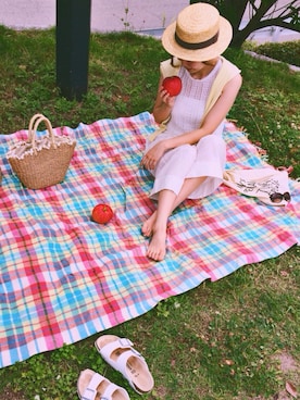 「Supreme.La.La.（シュープリームララ）のアイテム（その他トップス）」を使った、yurieさん（レディース・159cm）の夏コーディネート
