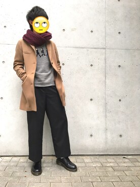 「チェスターコート キャメル」｜「アイテム（その他）」を使った、りょ〜たさん（メンズ・175cm）の秋コーディネート