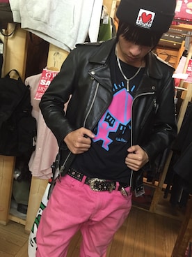 「Keith Haring（キース・ヘリング）のアイテム（財布/小物）」を使った、ken さん（メンズ・177cm）の冬コーディネート