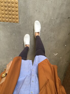 「blue」｜「アイテム（レギンス/スパッツ）」を使った、Tyさん（レディース・175cm）の秋コーディネート