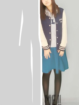 「Honeys（ハニーズ）のアイテム（スタジャン）」を使った、はるーんさん（レディース・159cm）の夏コーディネート