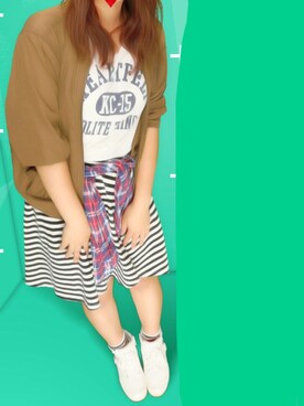 「ショッピング」｜「アイテム（ミリタリージャケット）」を使った、はるーんさん（レディース・159cm）の夏コーディネート