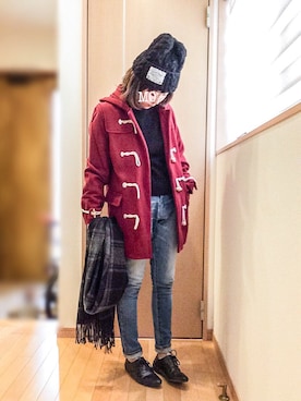 「SM2（エスエムツー）のアイテム（ダッフルコート）」を使った、もっさんさん（レディース・156cm）の冬コーディネート