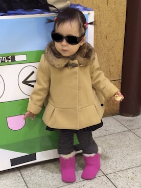 「1歳児」｜「アイテム（ブーツ）」を使った、ましこさん（キッズ・80cm）の冬コーディネート