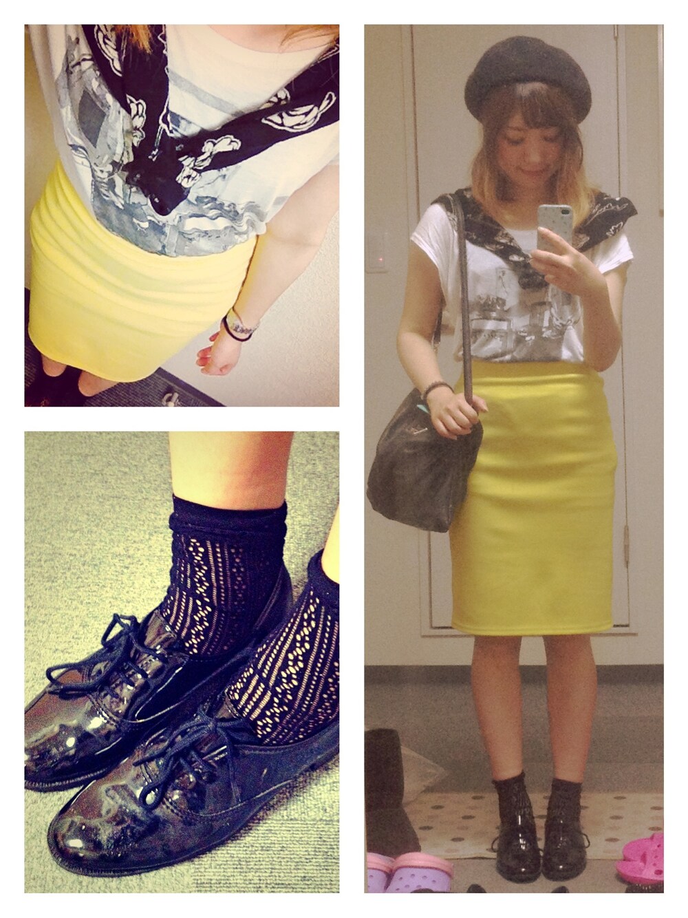 「タイトスカート、イエロー、花柄」｜「GROWZEのlong tight skirt（スカート、イエロー系）」を使った、ゆちゃさん（レディース・153cm）の夏コーディネートの1枚目の写真