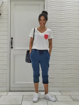 「ポケットＴシャツ」｜「アイテム（トップス）」を使った、VANRIさん（レディース・164cm）の夏コーディネート