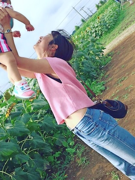 「ひまわり畑」｜「アイテム（アナログ腕時計）」を使った、iamkahoさん（レディース・168cm）の夏コーディネート