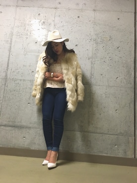 「DURAS（デュラス）のアイテム（その他アウター）」を使った、Mitsuki♡さん（レディース・154cm）の冬コーディネート