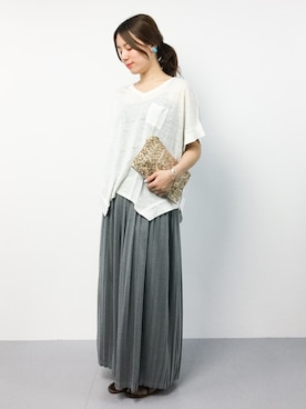 「Accessorize（アクセサライズ）のアイテム（クラッチバッグ）」を使った、ぐっさんさん（レディース・166cm）の夏コーディネート