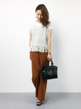 「VICKY（ビッキー）のアイテム（パンツ）」を使った、ぐっさんさん（レディース・166cm）の夏コーディネート