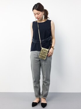 「Burner（バーナー）のアイテム」を使った、ぐっさんさん（レディース・166cm）の夏コーディネート