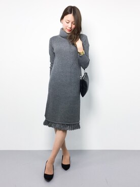 「MILLE REVE（ミルレブ）のアイテム」を使った、ぐっさんさん（レディース・166cm）の秋コーディネート