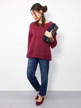「Accessorize（アクセサライズ）のアイテム（クラッチバッグ）」を使った、ぐっさんさん（レディース・166cm）の秋コーディネート