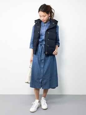 「アイテム（シャツワンピース）」を使った、ぐっさんさん（レディース・166cm・20代）の秋コーディネート
