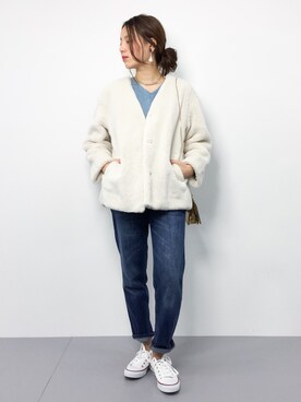 「Another Edition（アナザーエディション）のアイテム（その他アウター）」を使った、ぐっさんさん（レディース・166cm）の秋コーディネート