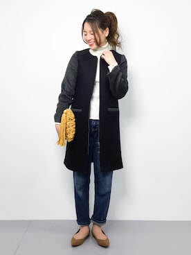 「Khaju（カージュ）のアイテム（その他アウター）」を使った、ぐっさんさん（レディース・166cm）の秋コーディネート
