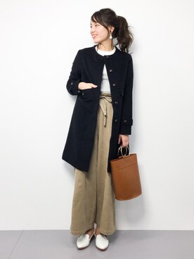 「haco!（ハコ）のアイテム（その他アウター）」を使った、ぐっさんさん（レディース・166cm）の冬コーディネート