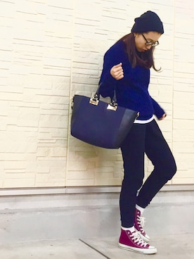 「Hapiness 10（ハピネステン）のアイテム」を使った、AKARIさん（レディース・163cm）の冬コーディネート