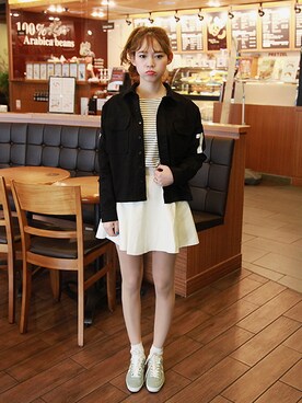 「 ロゴ入り」｜GOGOSINGさん（レディース・163cm）の春コーディネート