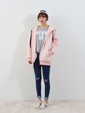 「GOGOSING（ゴゴシング）のアイテム（その他アウター）」を使った、GOGOSINGさん（レディース・163cm）の春コーディネート