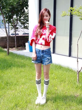 デニムパンツを使った 高校生コーデ のレディース人気ファッションコーディネート ユーザー ショップスタッフ Wear