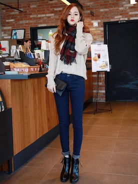 「ルーズフィット」｜GOGOSINGさん（レディース・160cm）の冬コーディネート