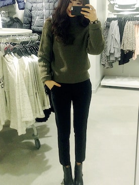 「 ベーシックニット」｜GOGOSINGさん（レディース・163cm）の冬コーディネート