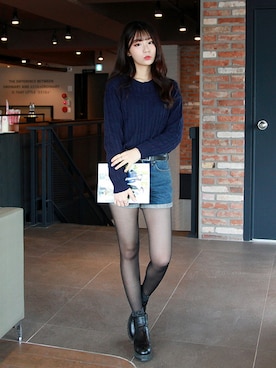 「シアータイツ」｜GOGOSINGさん（レディース・163cm）の冬コーディネート