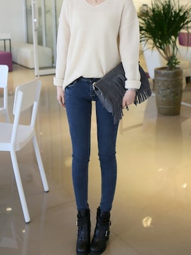 「ルーズフィット」｜GOGOSINGさん（レディース・160cm）の冬コーディネート