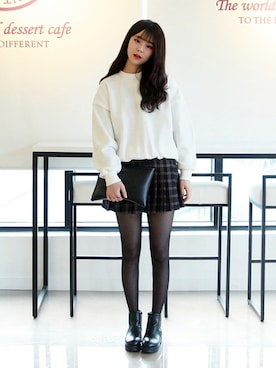 「シアータイツ」｜GOGOSINGさん（レディース・163cm）の冬コーディネート