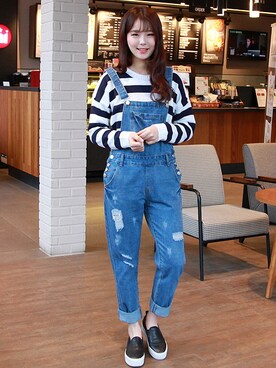 「 ボーダー柄」｜GOGOSINGさん（レディース・163cm）の春コーディネート