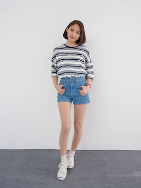 「 ボーダー柄」｜GOGOSINGさん（レディース・160cm）の春コーディネート