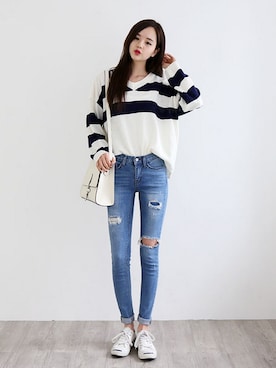 「 ニット」｜GOGOSINGさん（レディース・160cm）の春コーディネート