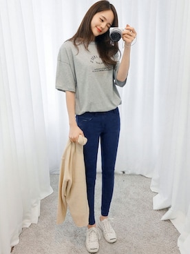 「レタリング」｜GOGOSINGさん（レディース・160cm）の春コーディネート