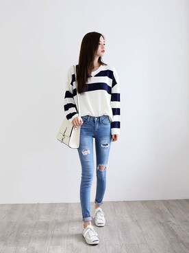 「 ニット」｜GOGOSINGさん（レディース・160cm）の春コーディネート