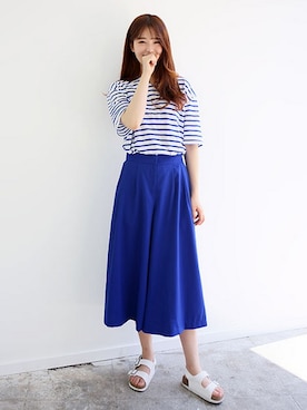 「マリン」｜GOGOSINGさん（レディース・163cm）の夏コーディネート