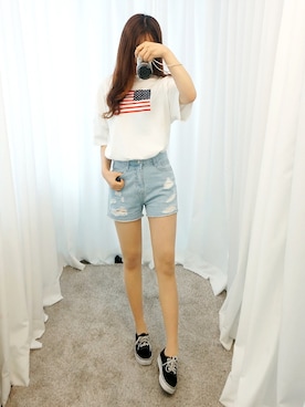 「高校生コーデ」｜GOGOSINGさん（レディース・163cm）の夏コーディネート