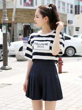 「プリーツ」｜GOGOSINGさん（レディース・160cm）の夏コーディネート