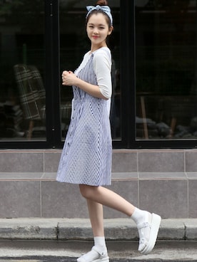 「サンダルに靴下」｜GOGOSINGさん（レディース・163cm）の夏コーディネート