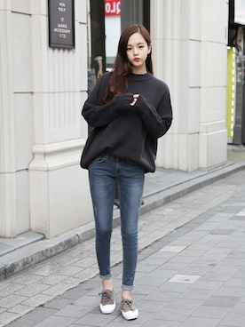 「ウォッシュデニム」｜GOGOSINGさん（レディース・163cm）の秋コーディネート