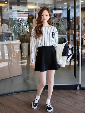 「フレアースカート」｜GOGOSINGさん（レディース・163cm）の秋コーディネート