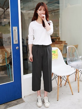 「スラックスパンツ」｜GOGOSINGさん（レディース・163cm）の秋コーディネート