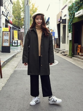 「アイテム（その他アウター、グリーン系）」を使った、GOGOSINGさん（レディース・163cm）の秋コーディネート