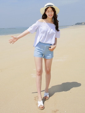 「 オフショル」｜GOGOSINGさん（レディース・163cm）の春コーディネート