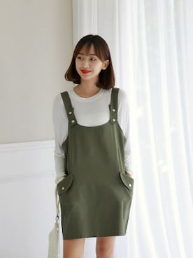 「 カジュアル」｜「アイテム（オールインワン・サロペット）」を使った、GOGOSINGさん（レディース・162cm）の夏コーディネート